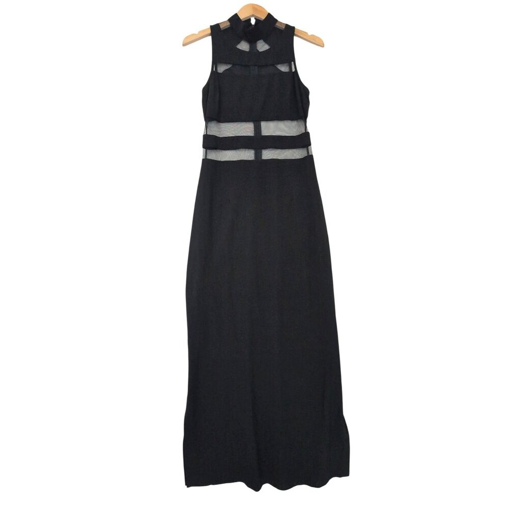 Sugarlips Maxi Dress Womens S Black Ilusion Mesh‎ Whimsigoth Witchy Fairy Grunge